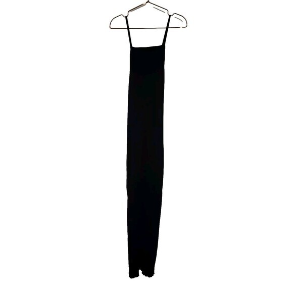 Zara Black Ribbed Body Con Maxi Dress Size Small Spagetti Straps - Picture 1 of 5
